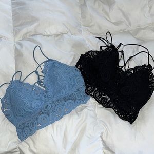 PINK Lace Longline Bralettes